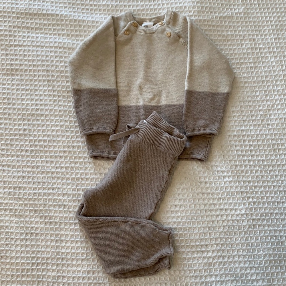 H&M Baby Organic Cotton Sweater 2 Piece Outfit